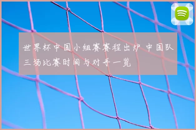 世界杯中国小组赛赛程出炉 中国队三场比赛时间与对手一览